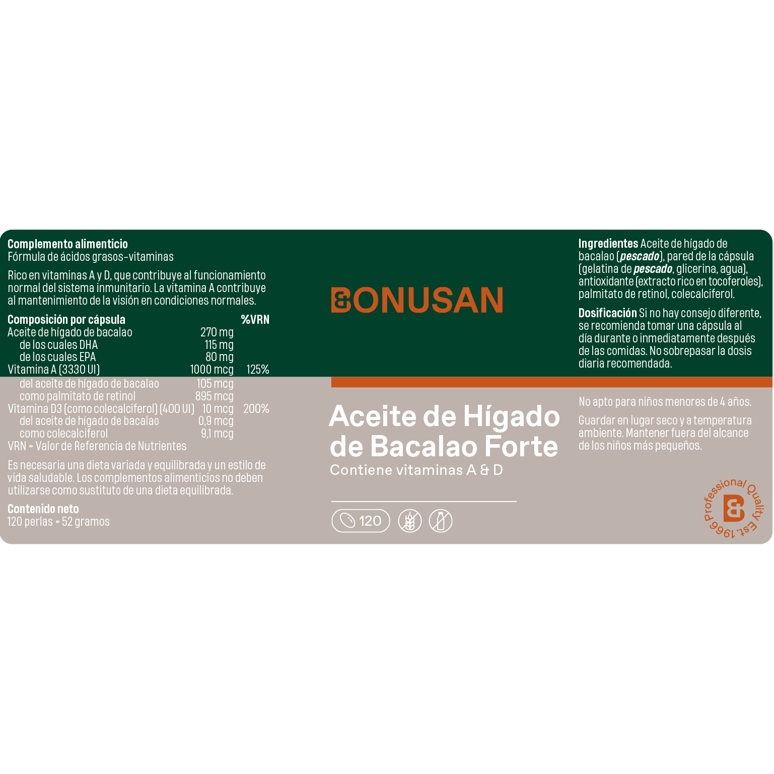 Aceite de Hígado de Bacalao Forte 