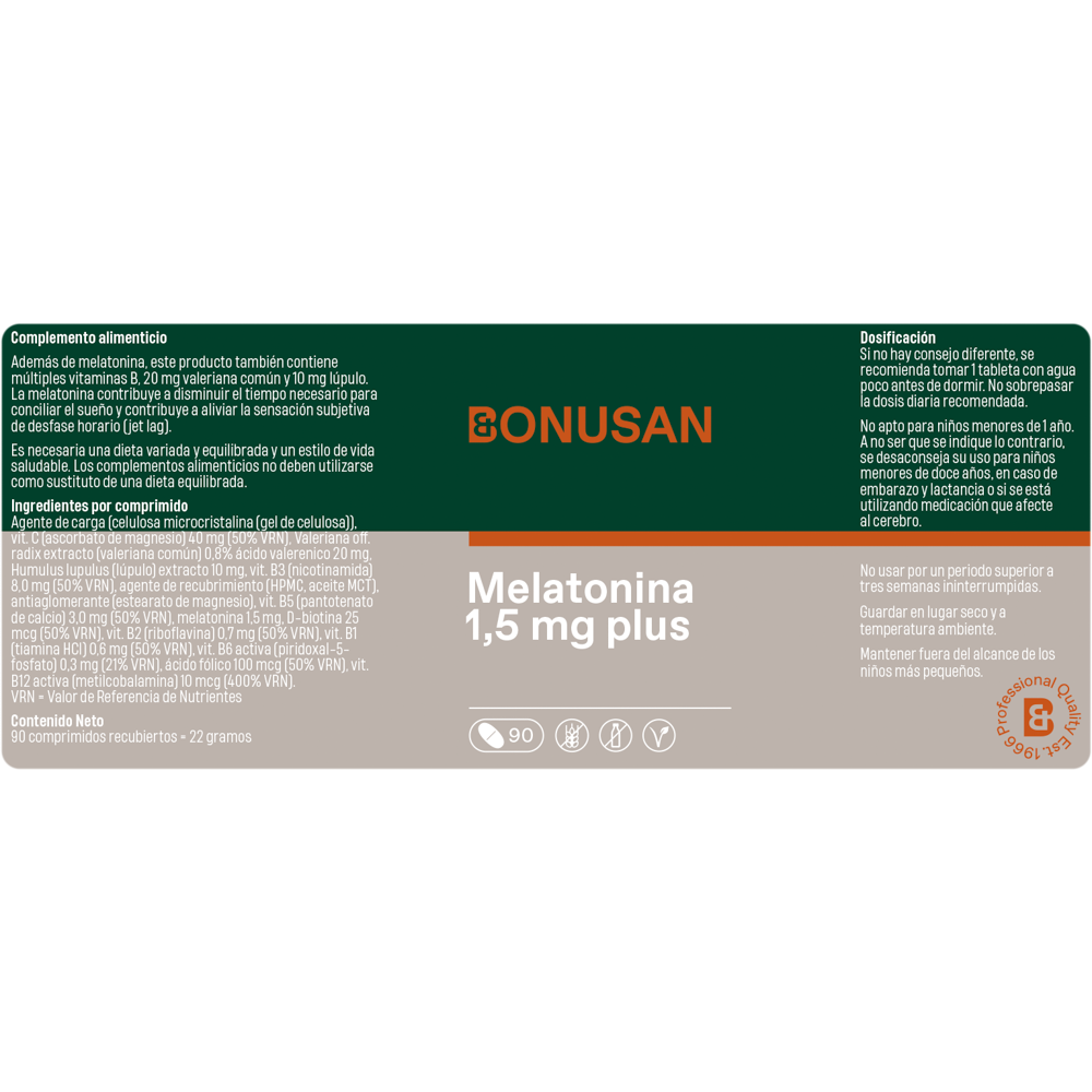 Melatonina 1,5 mg plus