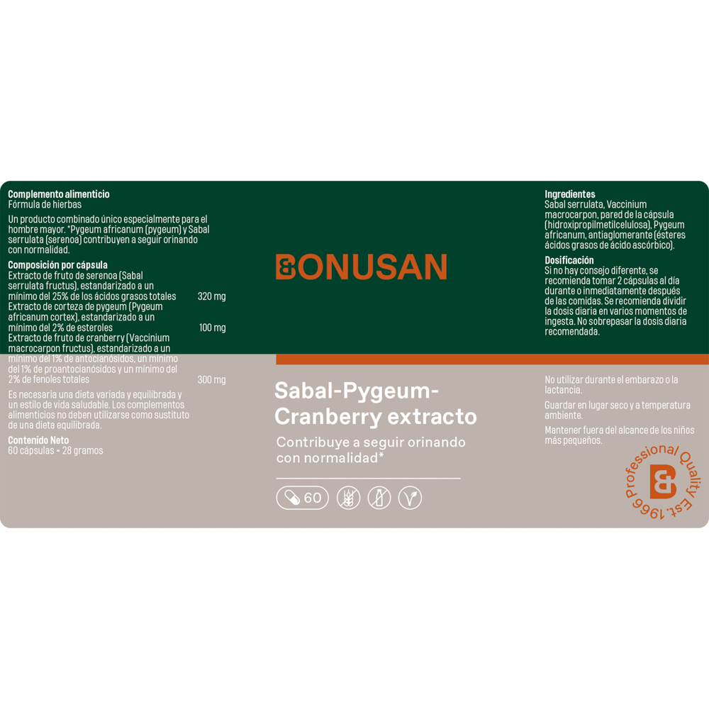 Sabal-Pygeum-Cranberry extracto